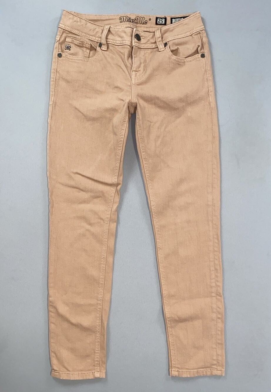 Miss Me Women's Mid-Rise Ankle Skinny Lightweight Stretch Jeans. Copper Rose, 25